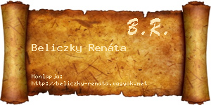 Beliczky Renáta névjegykártya
